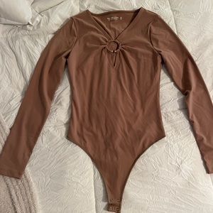 abercrombie and fitch brown bodysuit